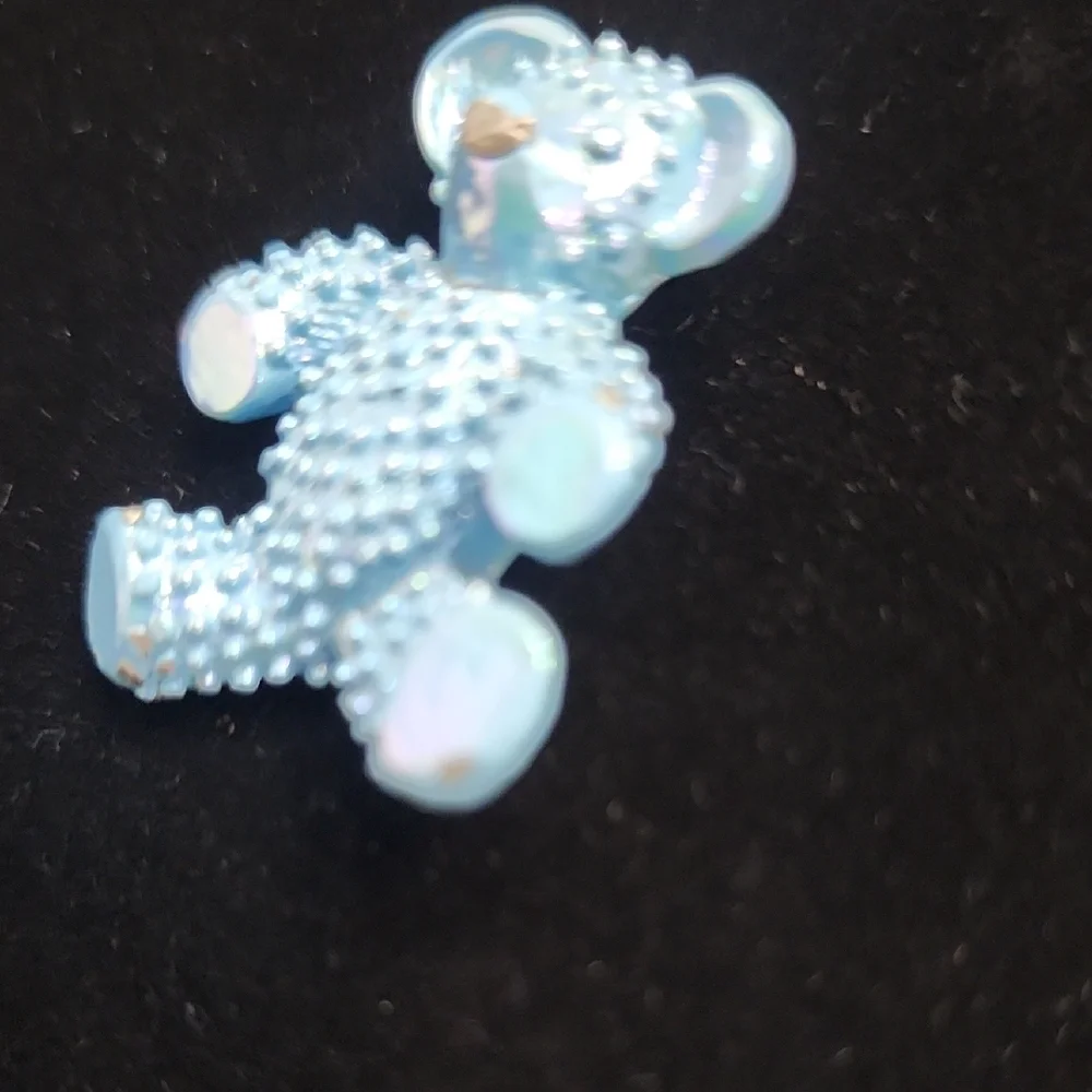 Blue Teddy Bear Brooch for Kids